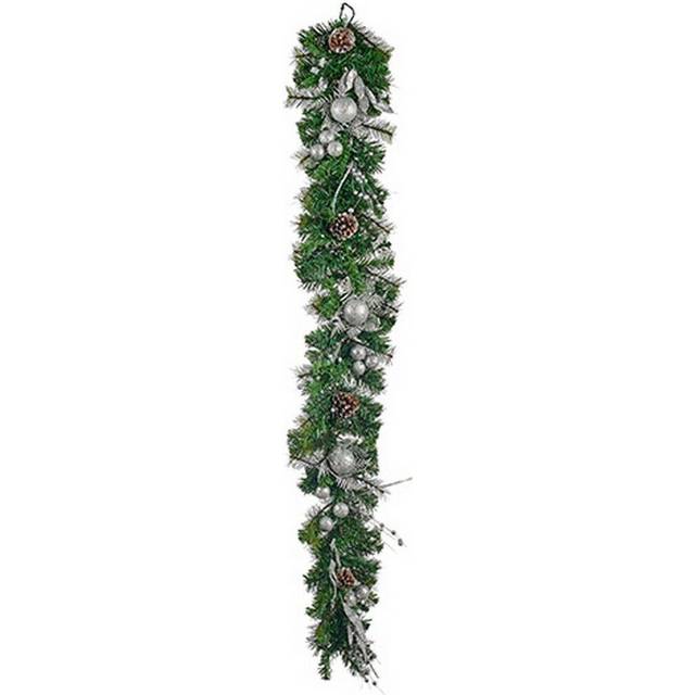 Billede af Juleguirlande Plastik Sølvfarvet Brun Grøn (24 x 12 x 180 cm)