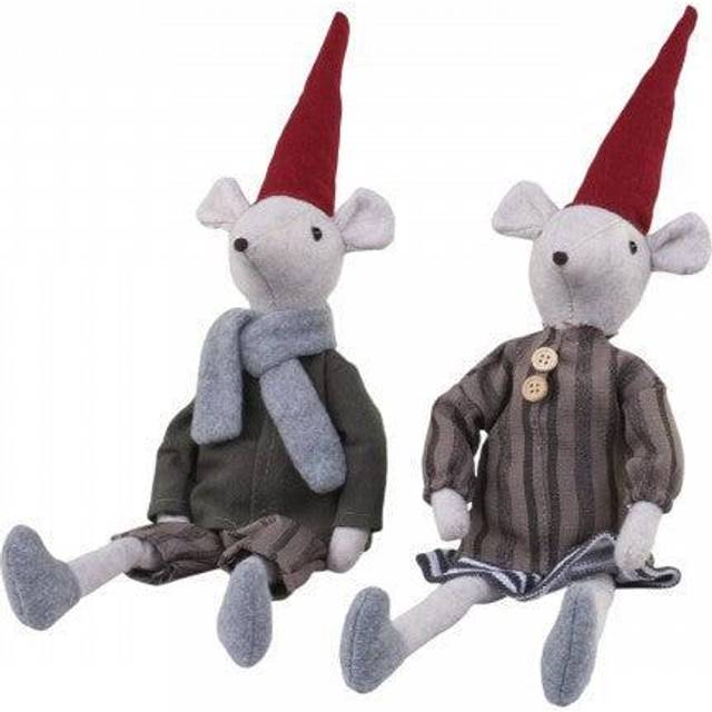 Billede af Chic Antique Julemus Asger & Agnes Siddende Dekorationsfigur